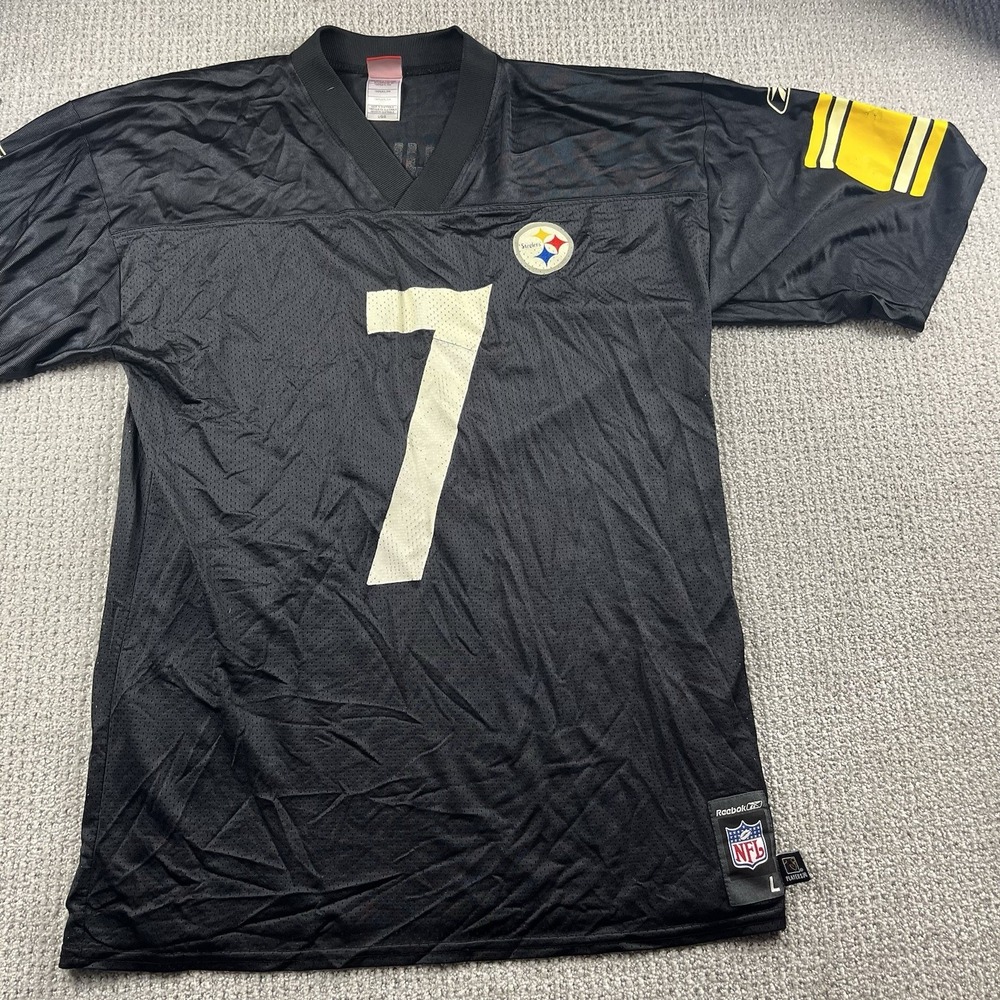 Ben Roethlisberger #7 Pittsburgh Steelers Reebok NFL jersey Black Mens Large